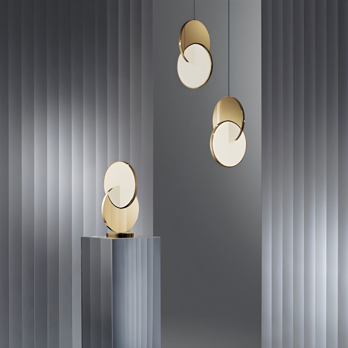 Nordic Double Round LED Pendant Lamp