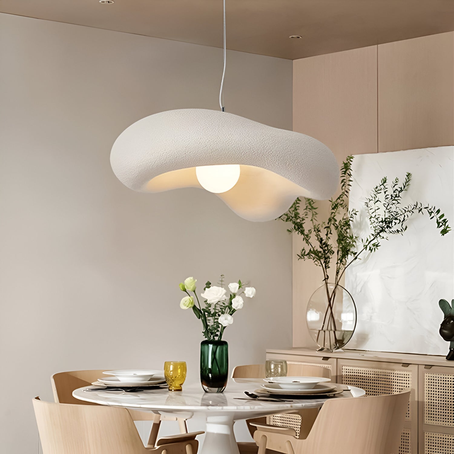 Japandi Cloud Wabi Sabi Textured Pendant Light