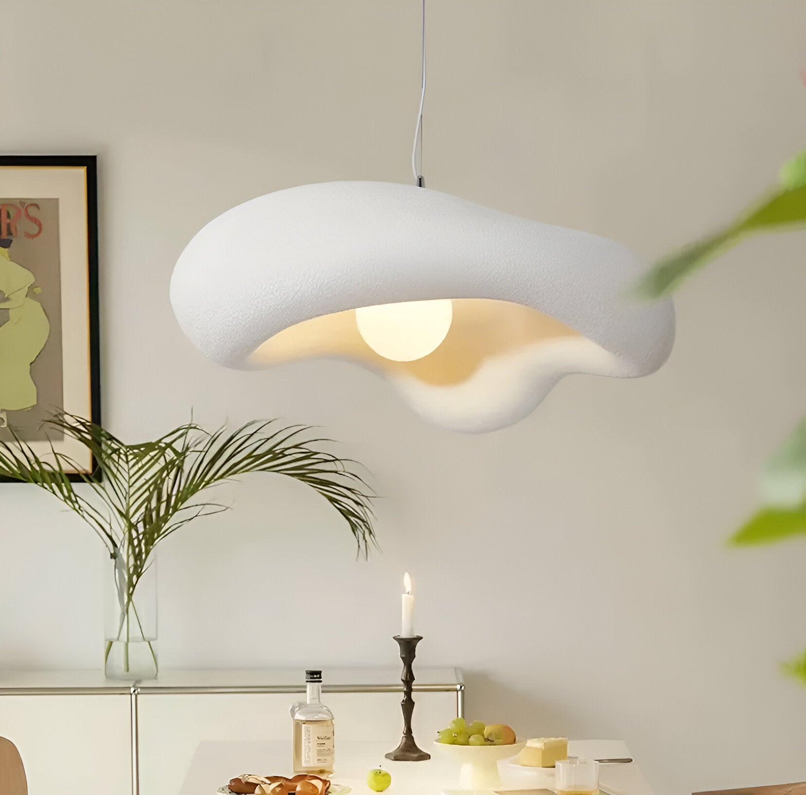 Japandi Cloud Wabi Sabi Textured Pendant Light