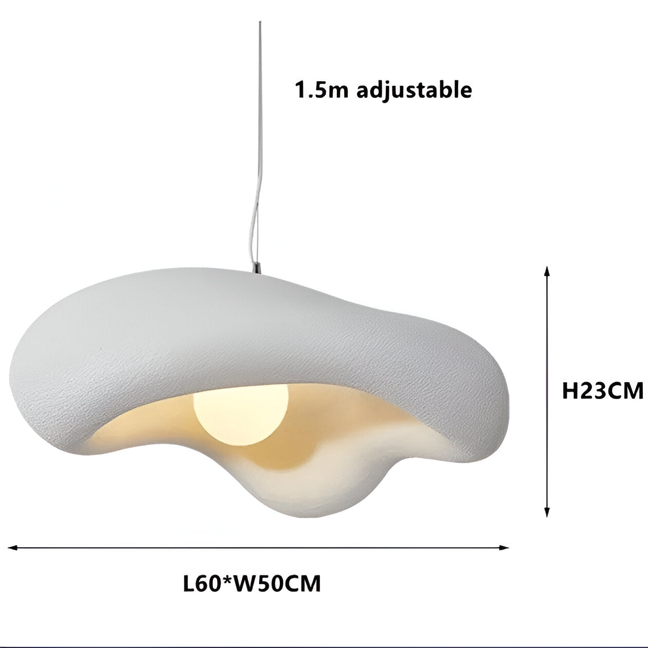 Japandi Cloud Wabi Sabi Textured Pendant Light