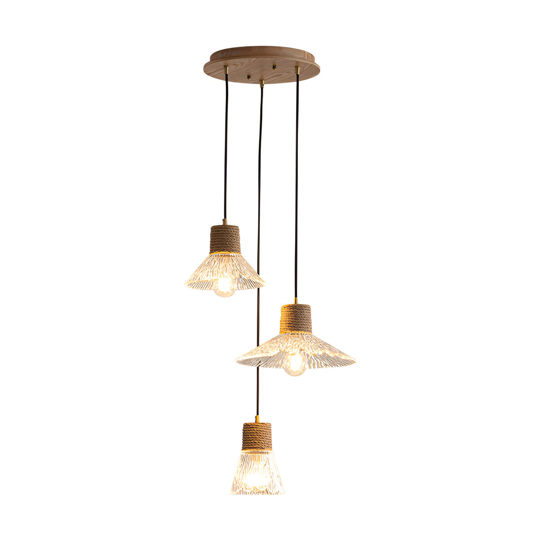 Nordic Hemp Rope Glass Pendant Light