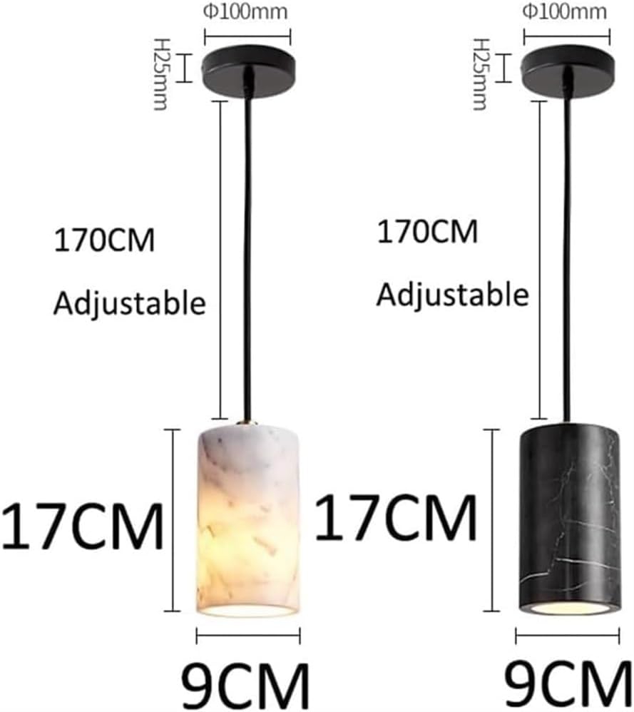 Nordic Long Tube Natural Marble Pendant Light