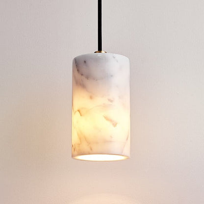 Nordic Long Tube Natural Marble Pendant Light