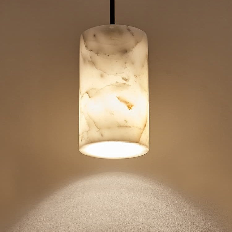 Nordic Long Tube Natural Marble Pendant Light