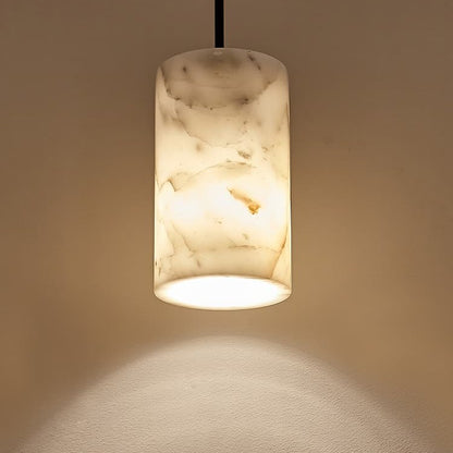 Nordic Long Tube Natural Marble Pendant Light