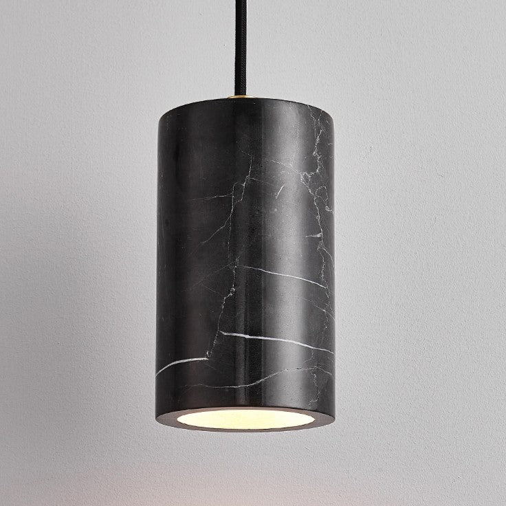 Nordic Long Tube Natural Marble Pendant Light