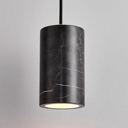 Nordic Long Tube Natural Marble Pendant Light