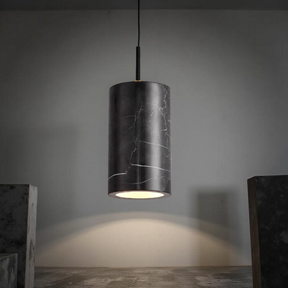 Nordic Long Tube Natural Marble Pendant Light