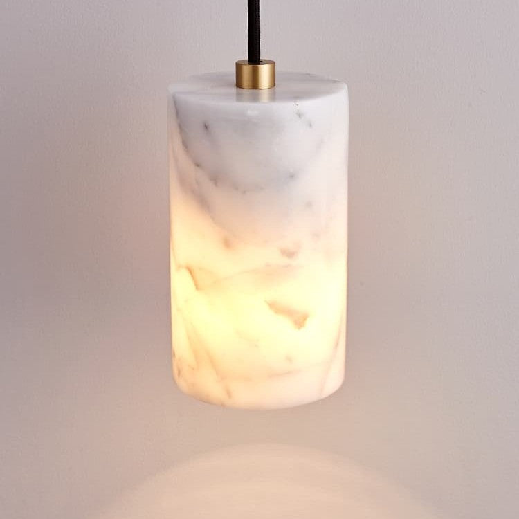 Nordic Long Tube Natural Marble Pendant Light