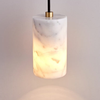 Nordic Long Tube Natural Marble Pendant Light