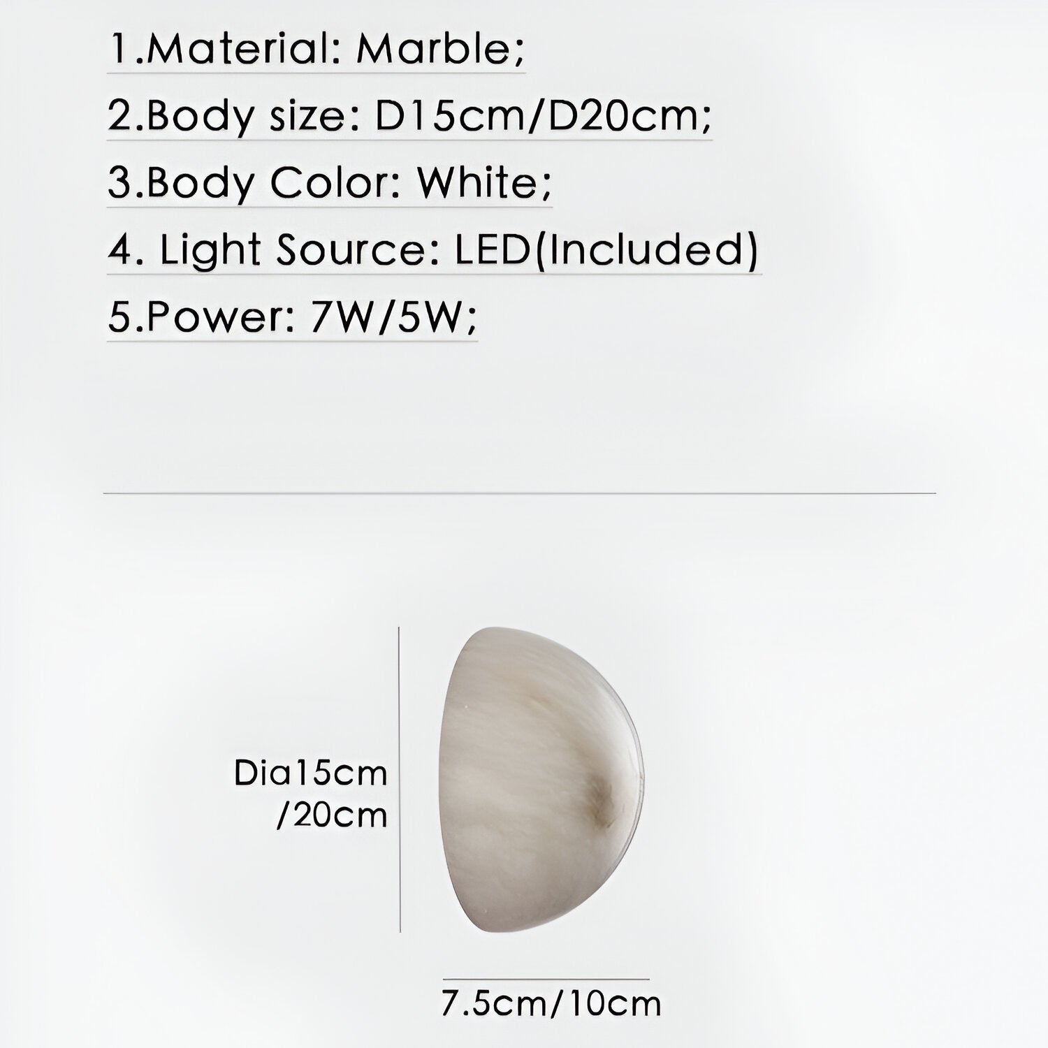 Nordic Marble Cloud Stone Wall Light