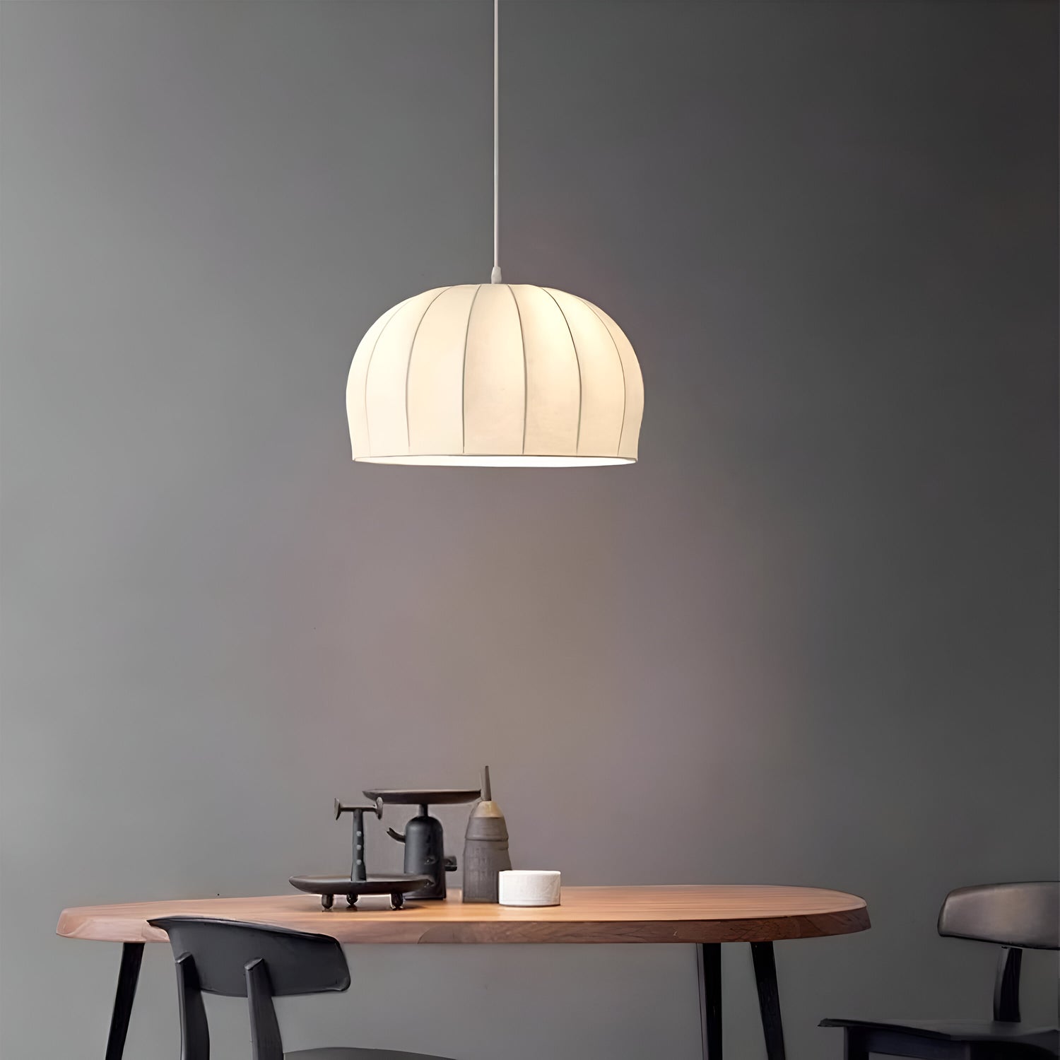 Japandi Modern Handmade Silk Pendant Light