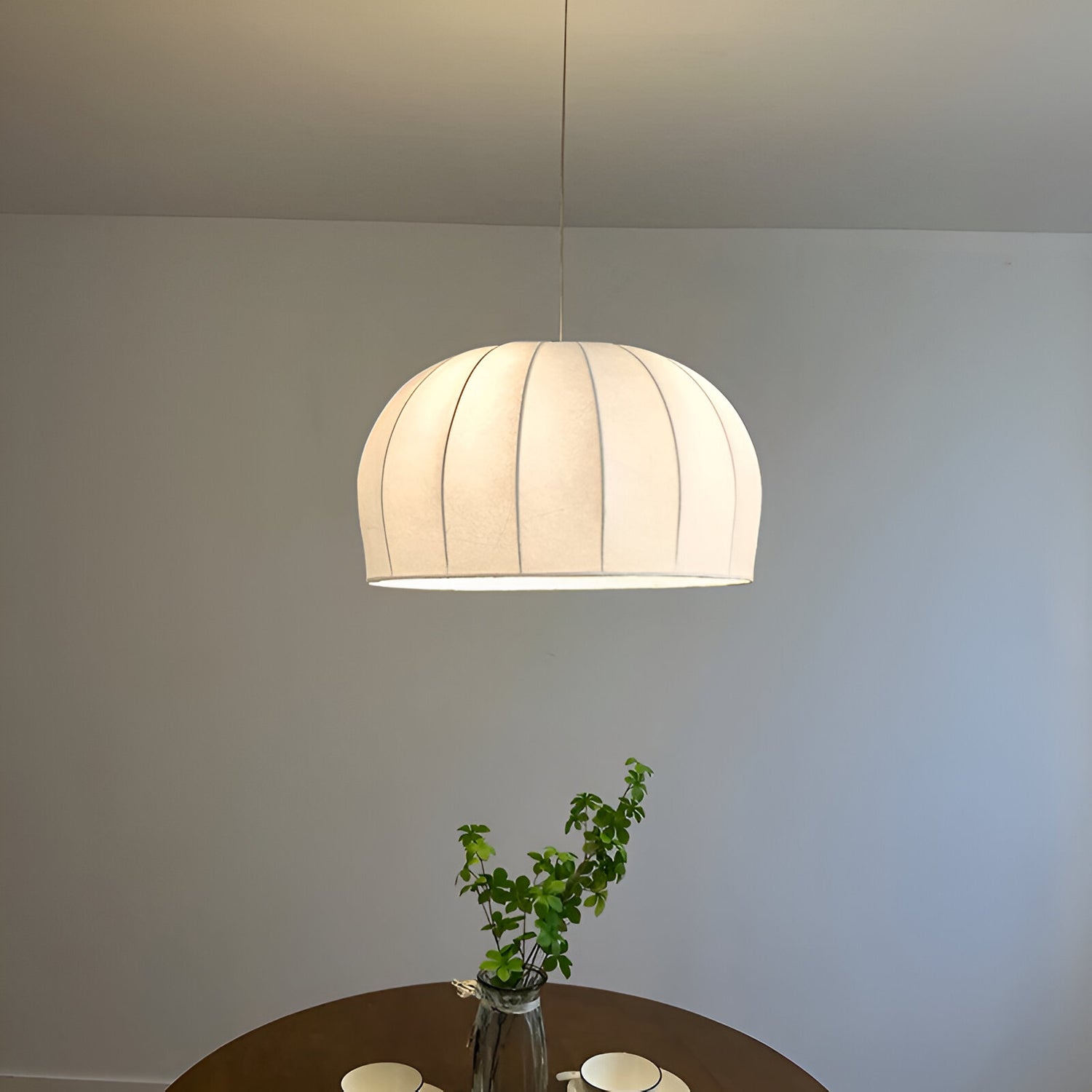 Japandi Modern Handmade Silk Pendant Light