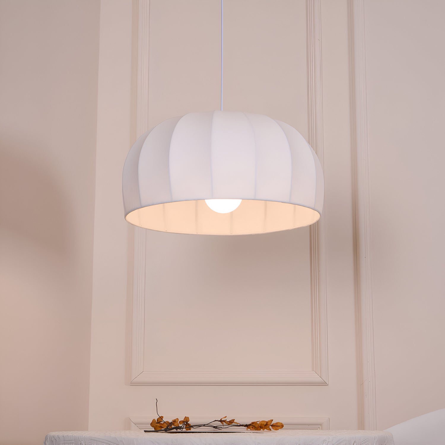 Japandi Modern Handmade Silk Pendant Light
