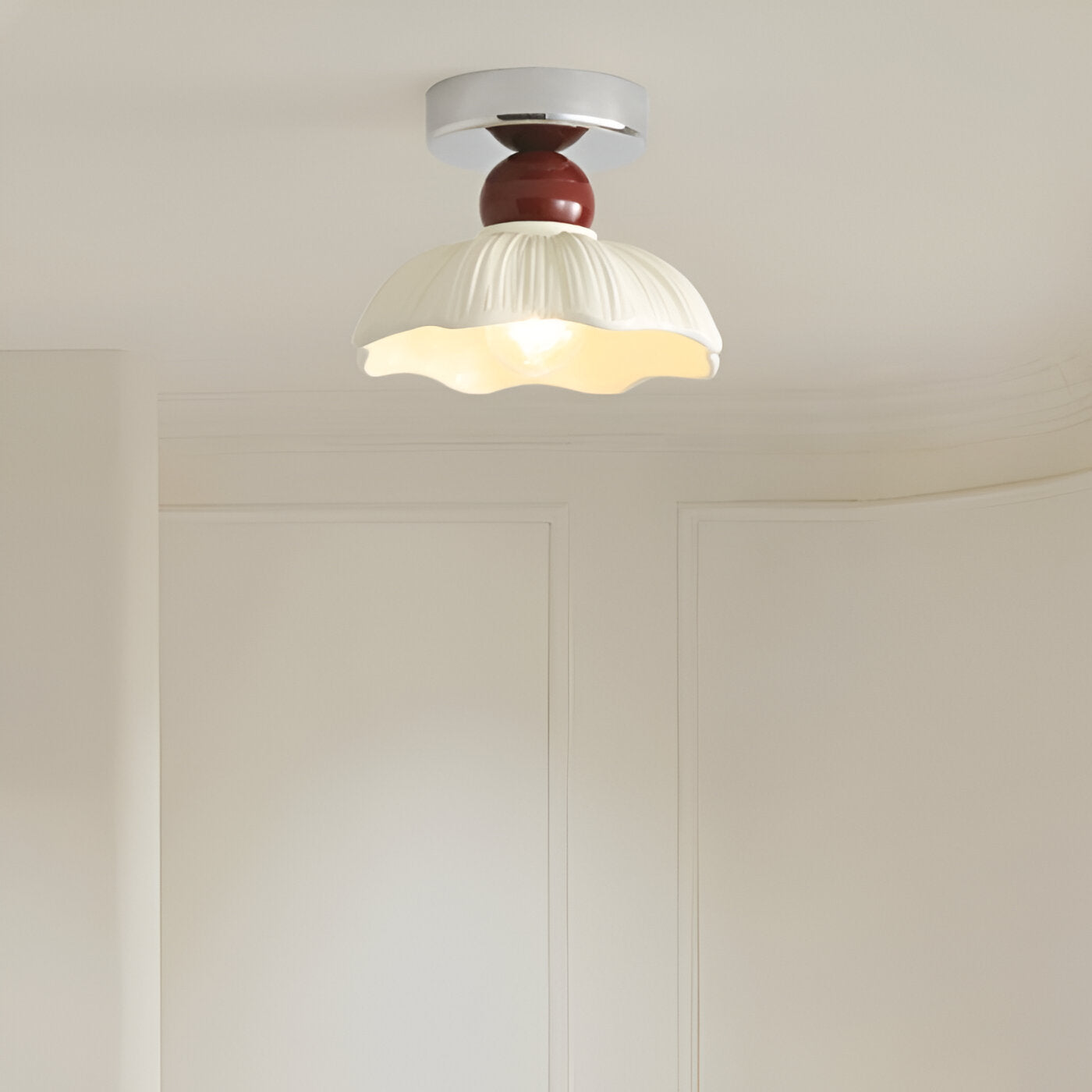 Lampadario a soffitto Nordic Retro Petal Cream