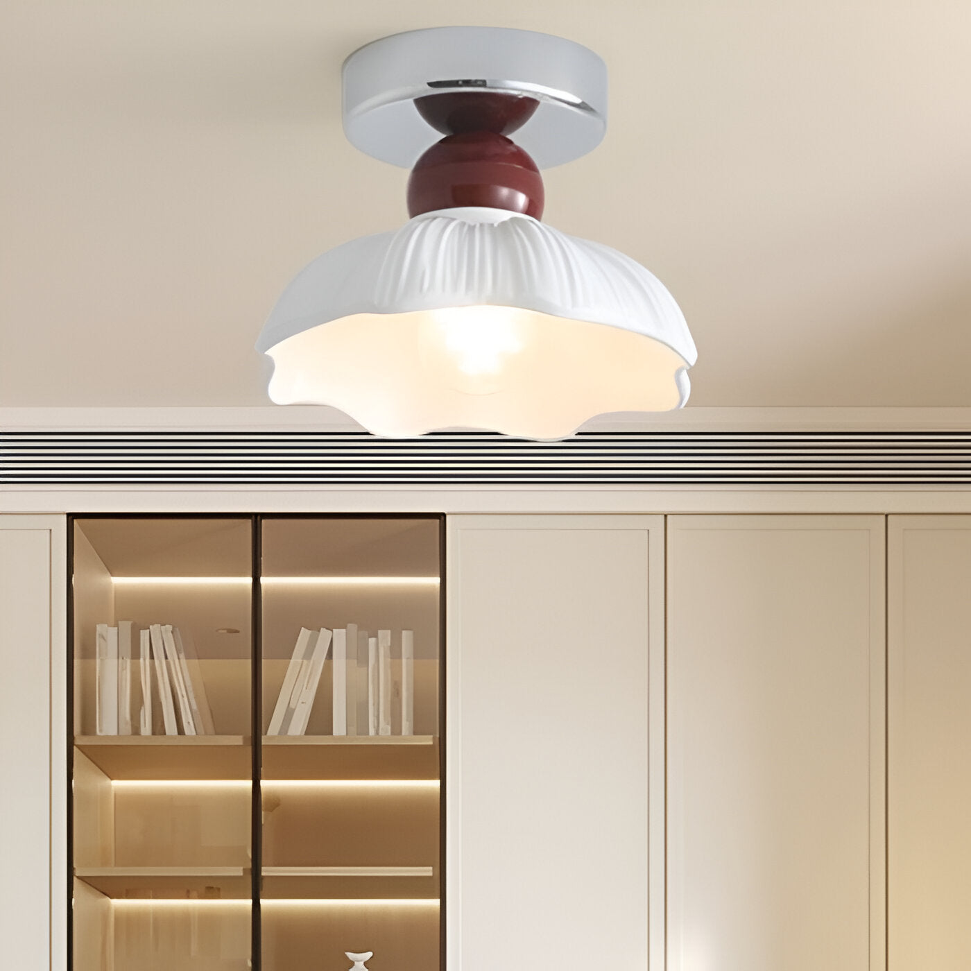 Nordic Retro Petal Cream Ceiling Light Fixture