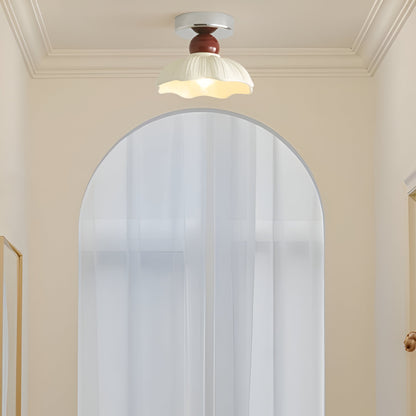 Nordic Retro Petal Cream Ceiling Light Fixture