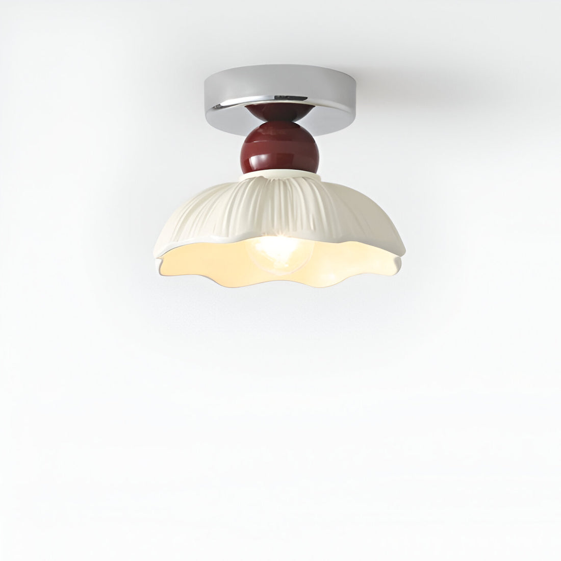 Nordic Retro Bloem Crème Plafondlamp