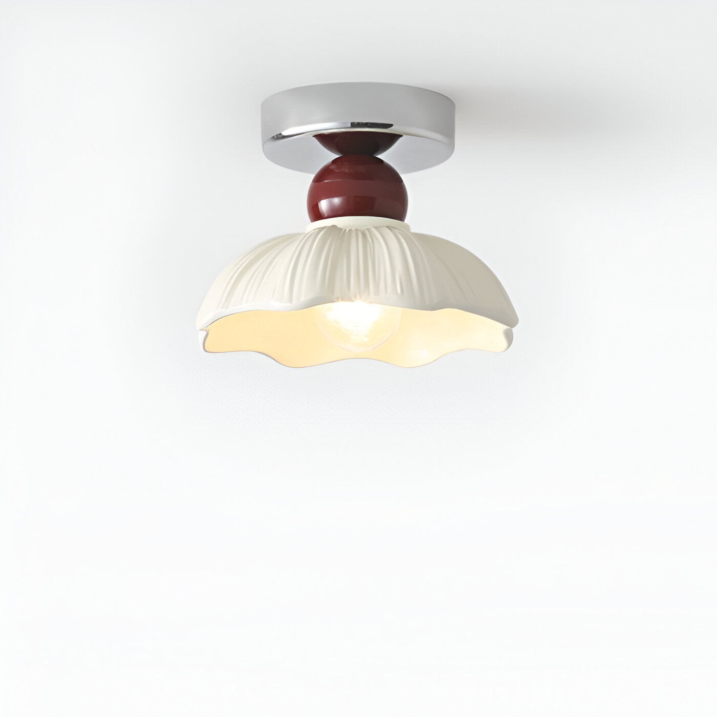 Nordic Retro Petal Cream Ceiling Light Fixture