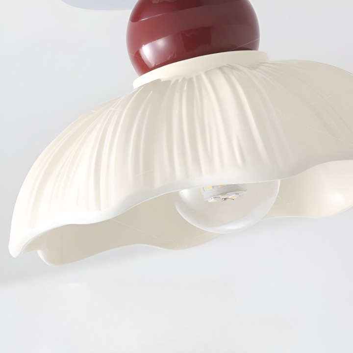 Nordic Retro Petal Cream Ceiling Light Fixture