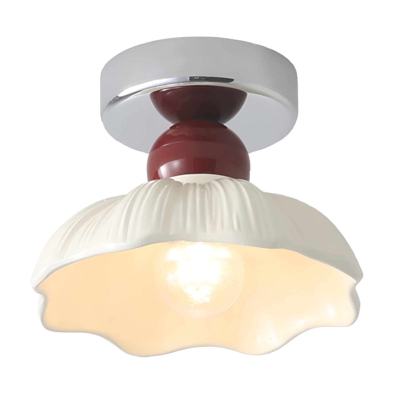 Nordic Retro Bloem Crème Plafondlamp