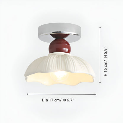 Nordic Retro Petal Cream Ceiling Light Fixture