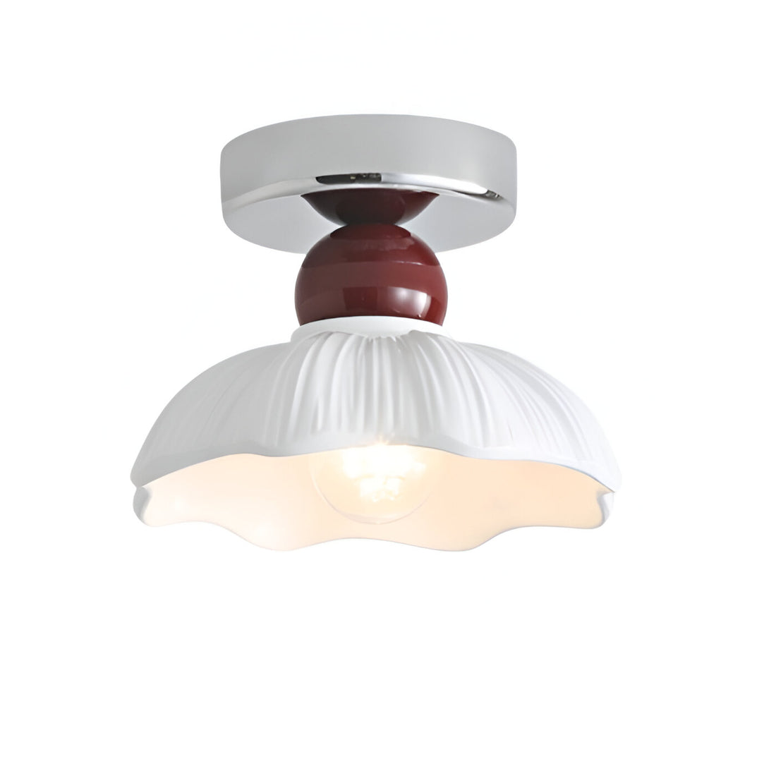 Nordic Retro Bloem Crème Plafondlamp