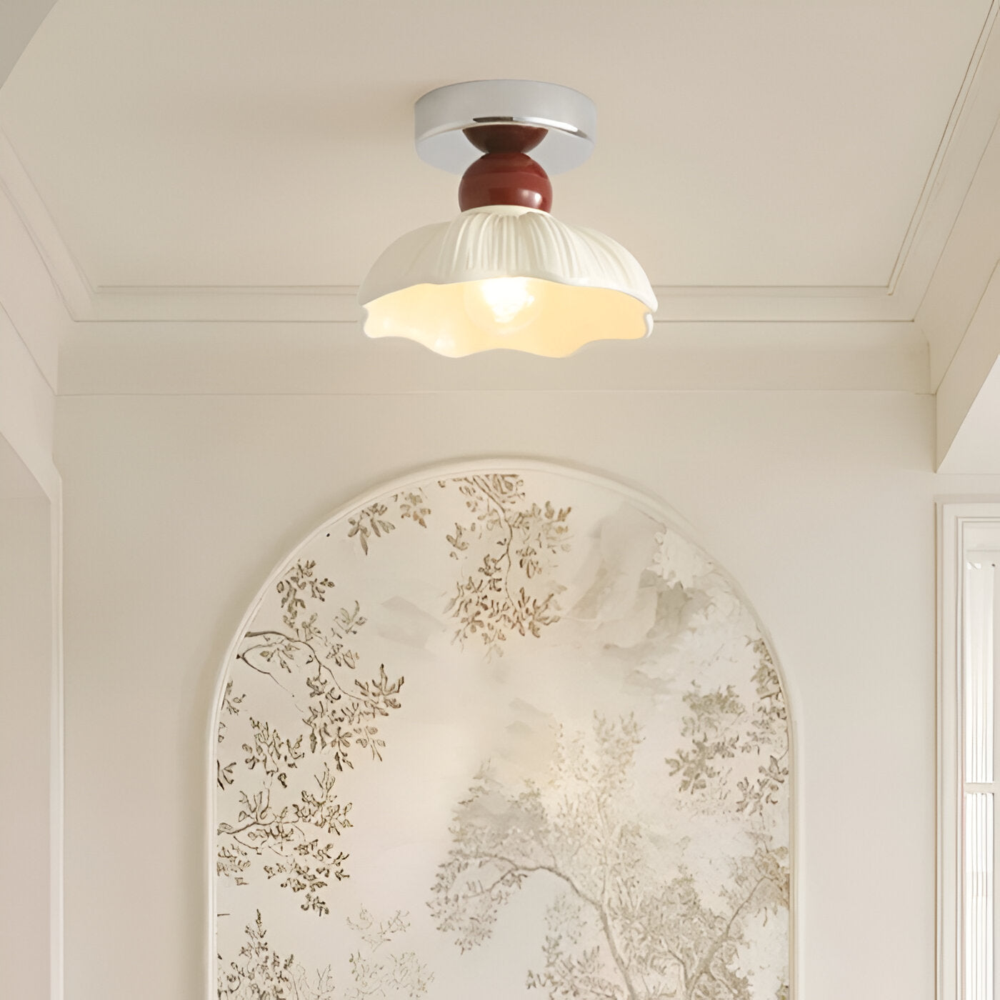 Lampadario a soffitto Nordic Retro Petal Cream