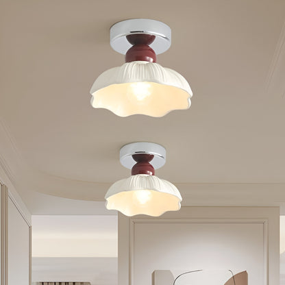 Nordic Retro Petal Cream Ceiling Light Fixture