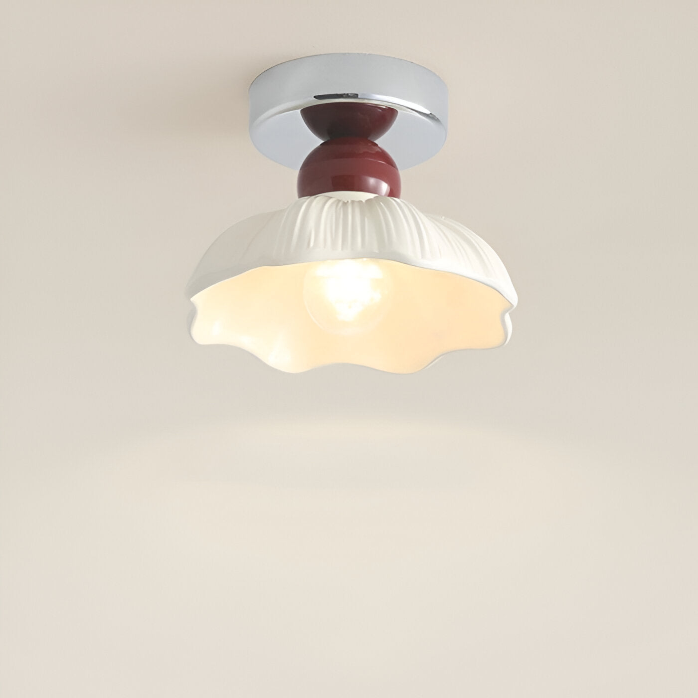 Nordic Retro Petal Cream Ceiling Light Fixture