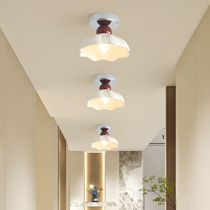 Nordic Retro Petal Cream Ceiling Light Fixture