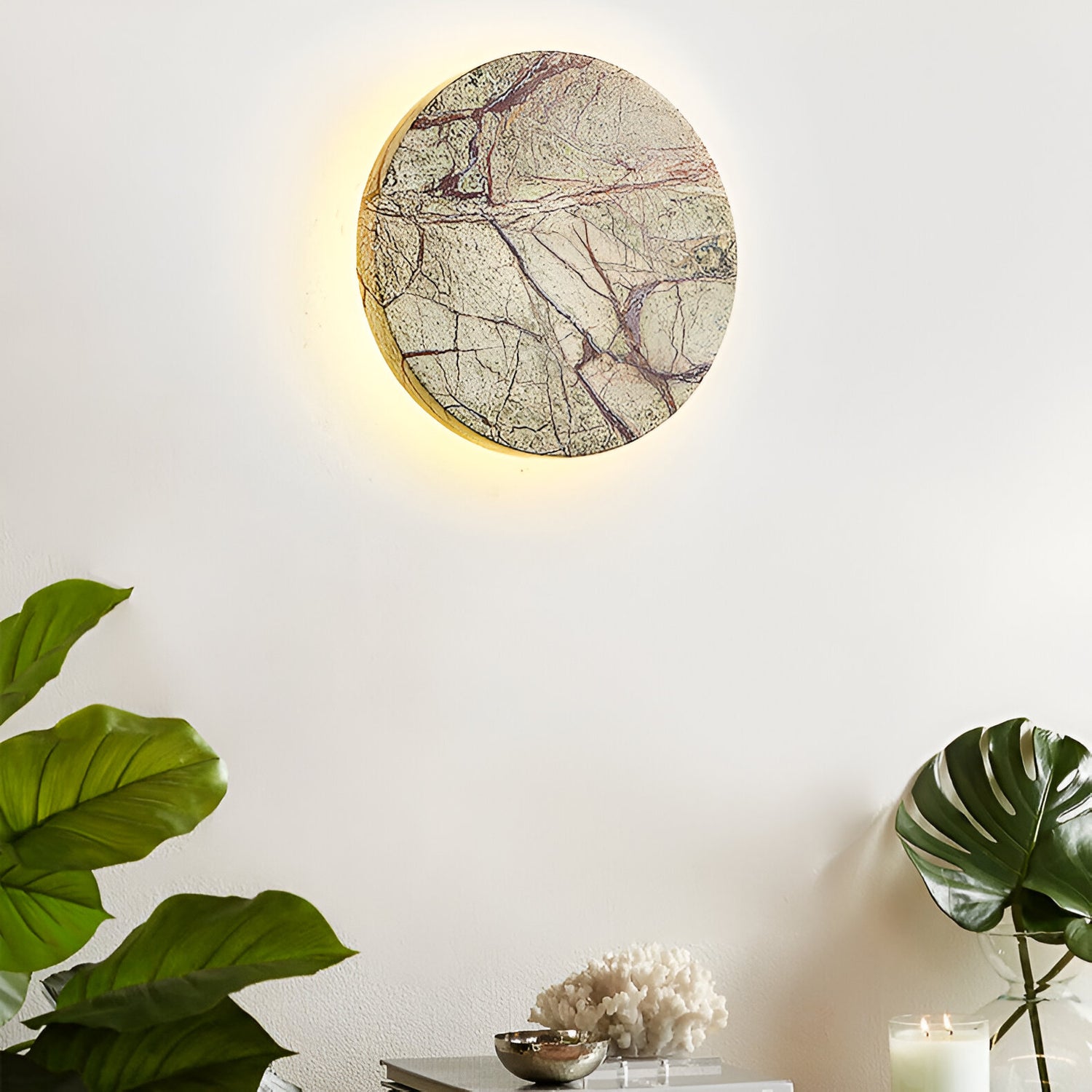 Nordic Round Marble Stone LED Wall Light