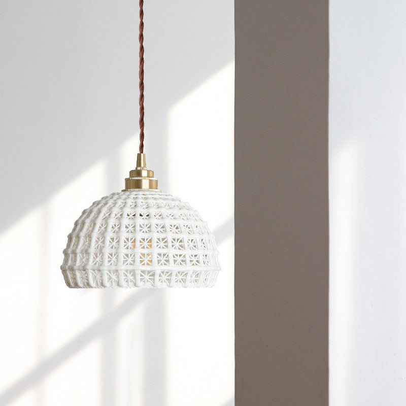 Lampadario LED in ceramica e ottone nordico