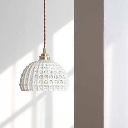 Lampadario LED in ceramica e ottone nordico