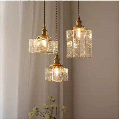 Jewel Brass Vintage Glass Pendant Light