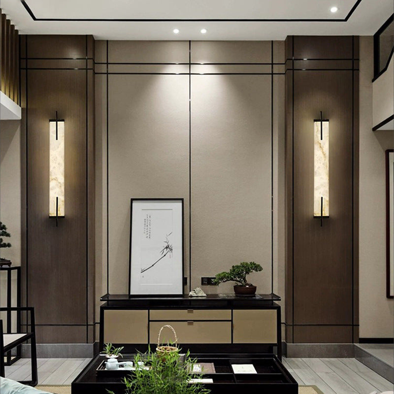 Alabaster Rectangle Calliope Wall Sconce