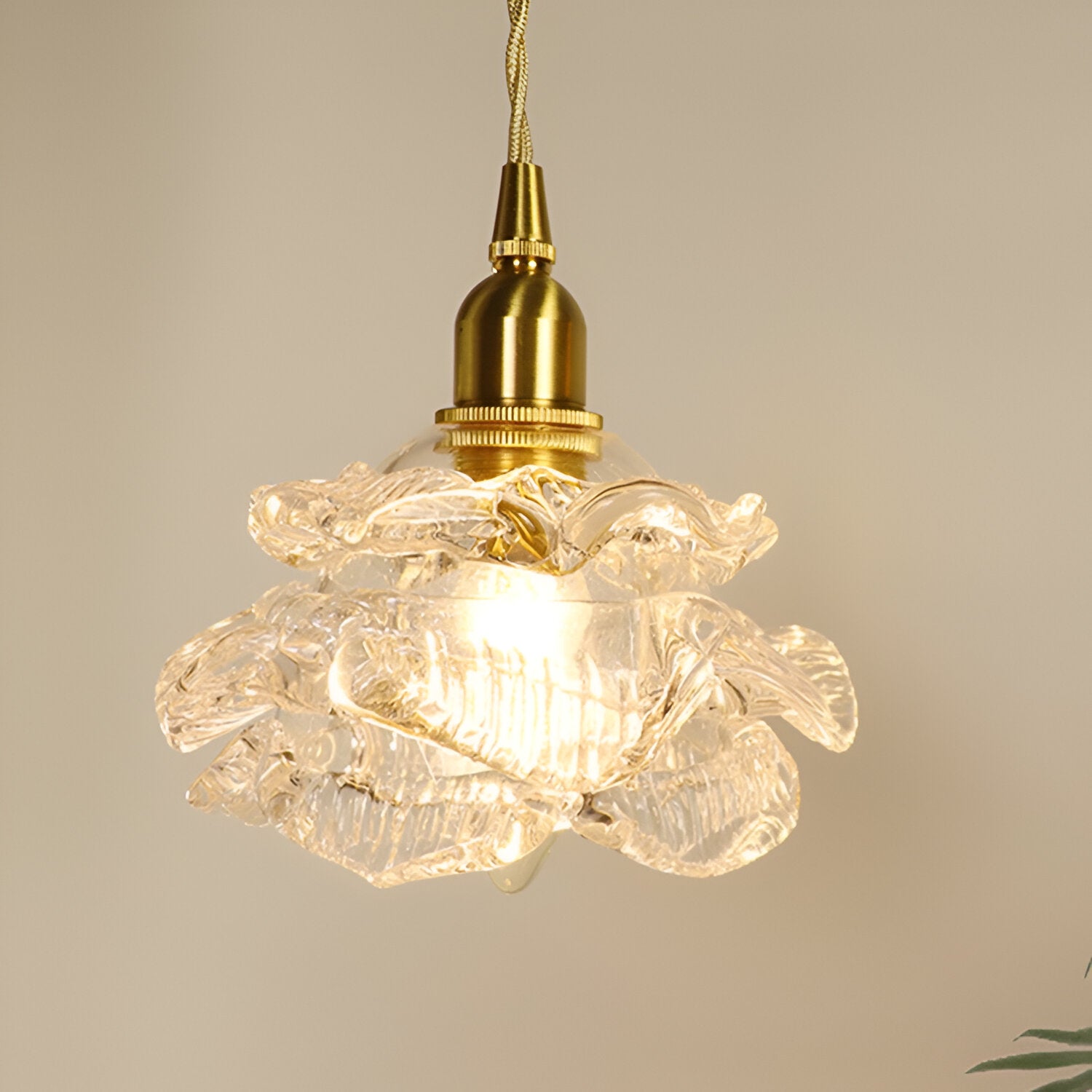 Vintage Rose Glass Pendant Lamp