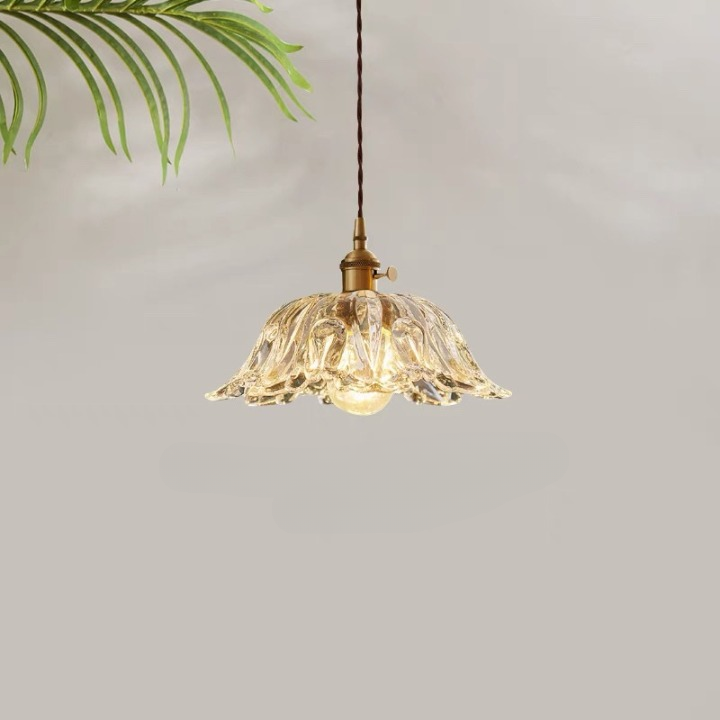 Retro French Flower Glass Chandelier