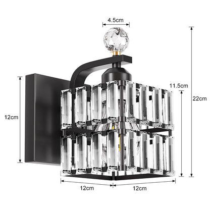 Lámpara de pared de cristal de hierro estilo nórdico