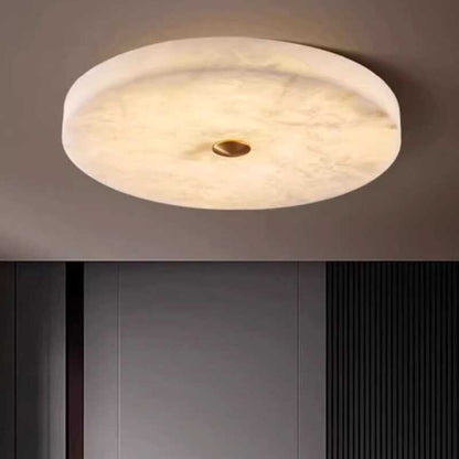 Alabaster Flush Mounted Round LED Ceiling Lamp