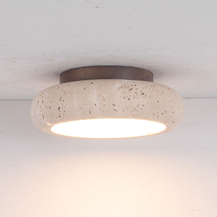 Lampada da soffitto in travertino retro