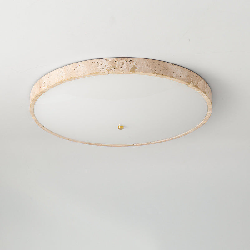 Lampada da soffitto in travertino con base rotonda Spectrum Cream