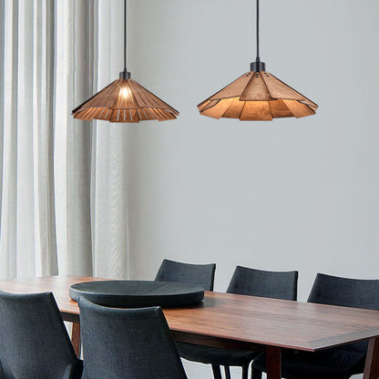 Sora Cone Wabi-Sabi Wood Pendant Light