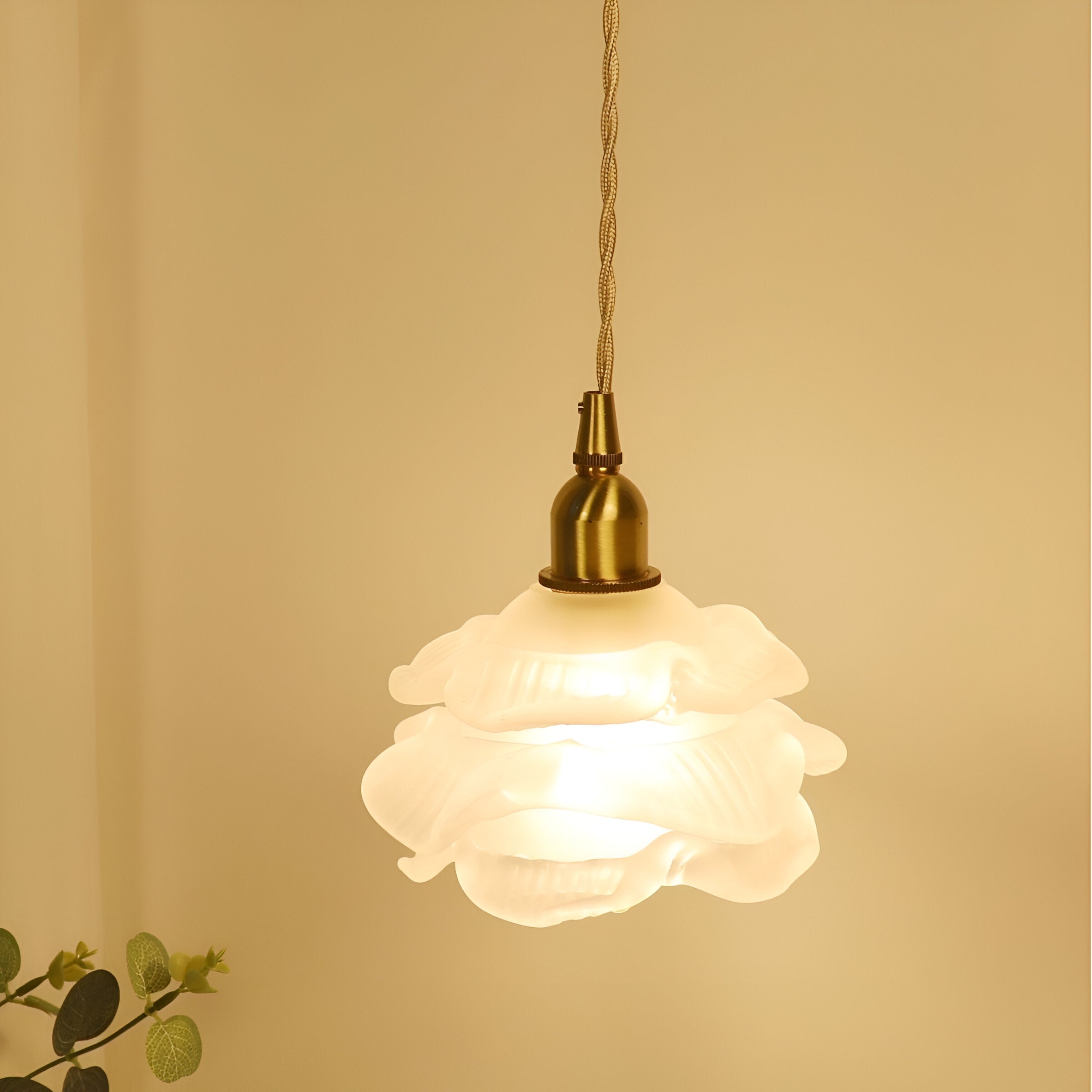 Vintage Rose Glass Pendant Lamp