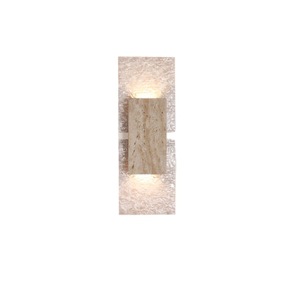 Amber Tranquility Travertine Wabi-Sabi Wall Lamp