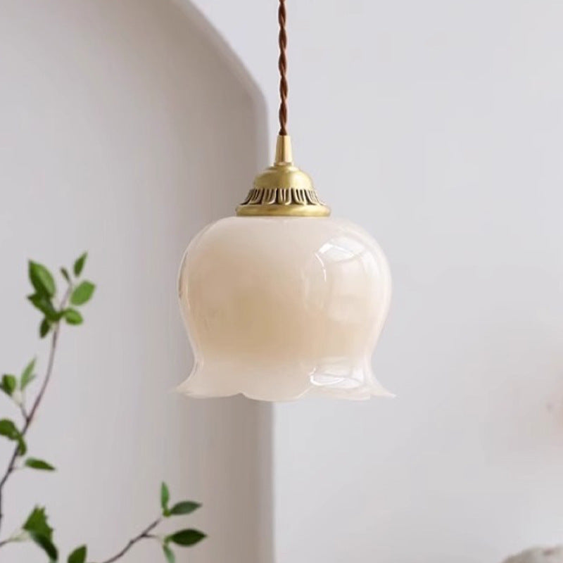 Maison Charm French Cream Glass Pendant Light