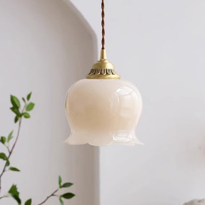 Maison Charm French Cream Glass Pendant Light