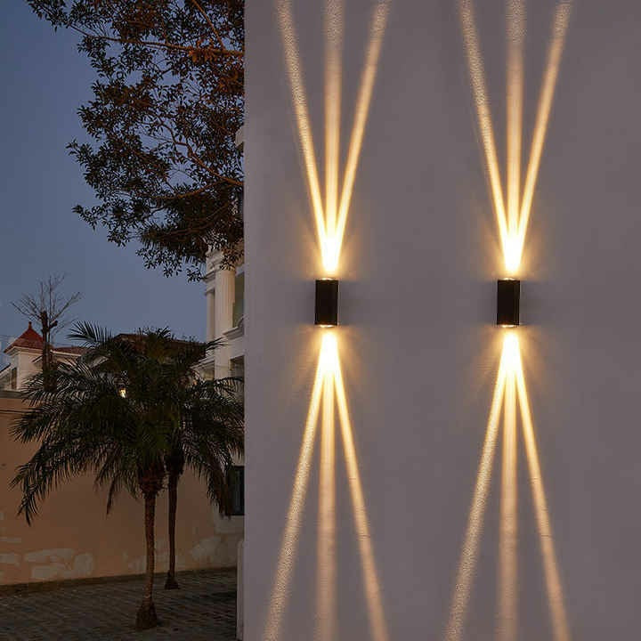 Lámpara de pared LED de tres haces para exterior