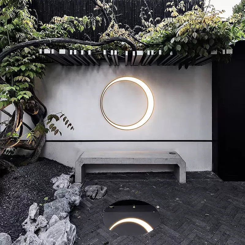 Modern Ring Metal Outdoor Wall Light