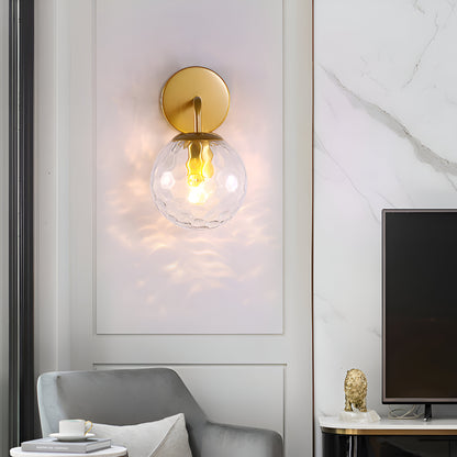 Modern Retro Rippled Glass Sphere Wall Lamp